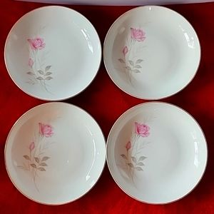 Set of 4 Camelot China American Rose 1655 Japan. Salad/Soup/Cereal Bowls